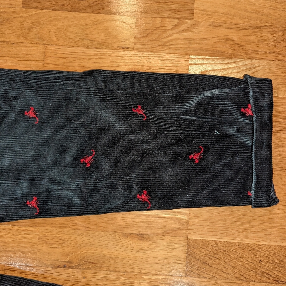 Polo by Ralph Lauren Black Corduroy Pants with Red Embroidery - Picture 7 of 16